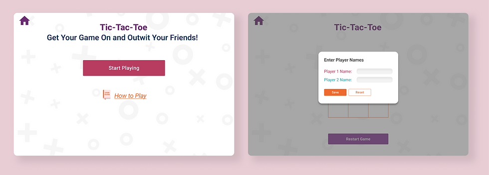 Tic-Tac-Toe mockup one